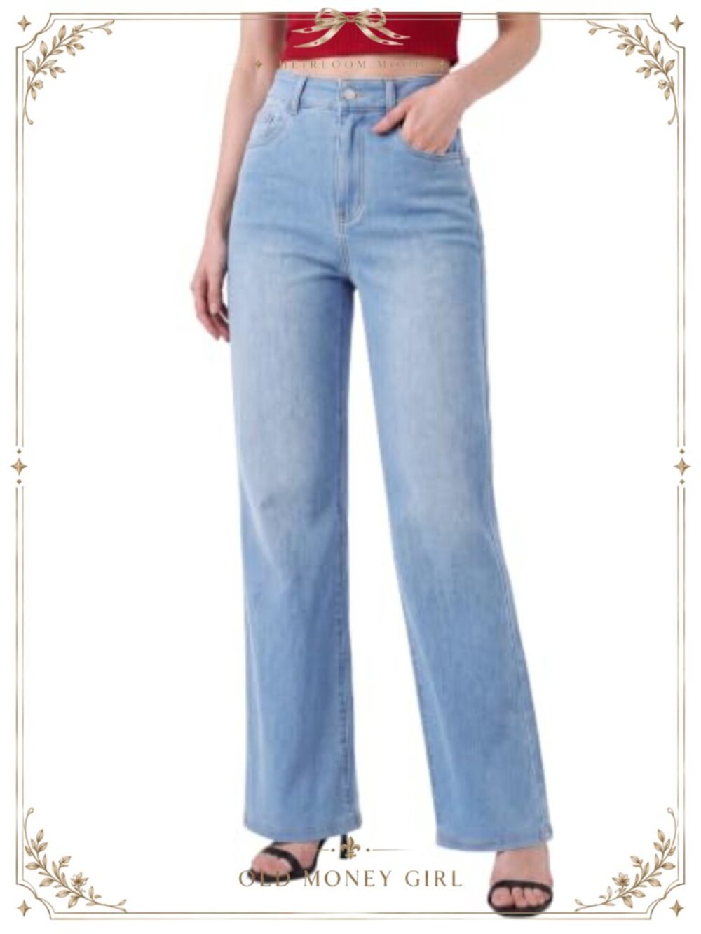 Womens High Waisted Flare Jeans Stretch Bootcut Pants with Pockets
